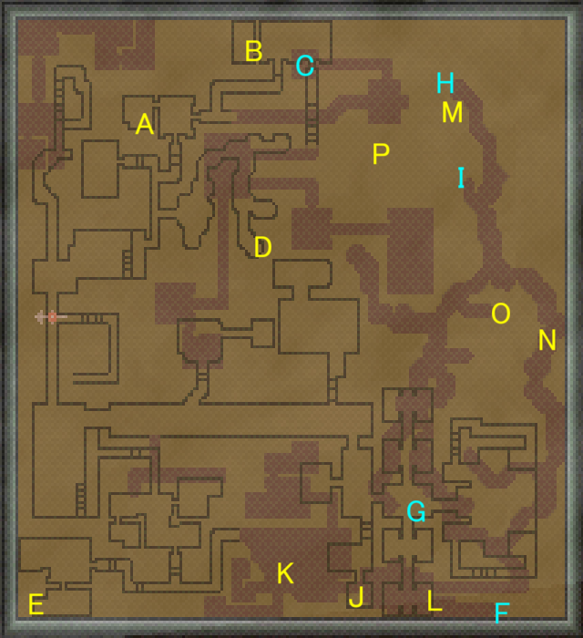 King's Field 2 攻略マップ 水晶掘りの地図 第1詰所